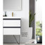 Ensemble de meuble-lavabo de salle de bain simple fixé au mur 30 po avec miroir ergonomique Courtnie