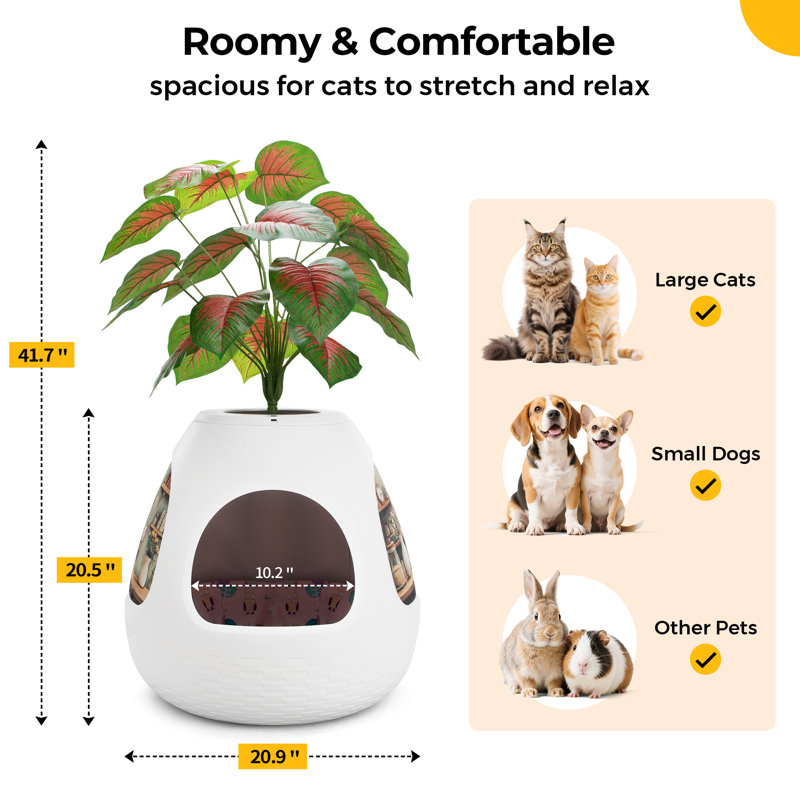 Maison pour chat chauffée avec purificateur d'air, Blanc