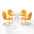 Burley Round 4 - Person 39" Long Powder Coated Steel Dining Set