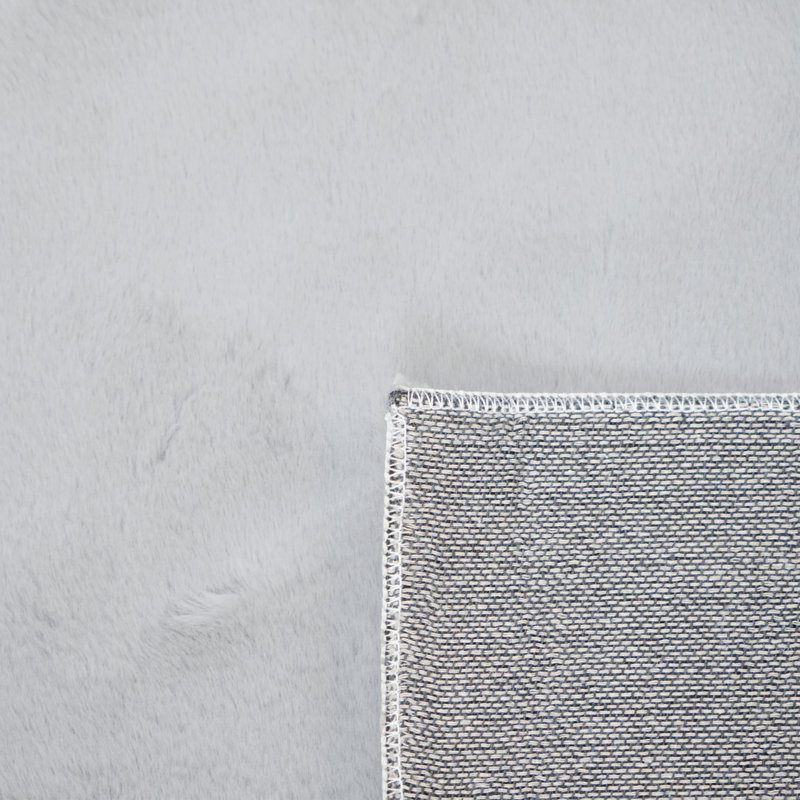 Baban Solid Colour Shag Area Rug, Rectangle 120 x 170cm, Grey