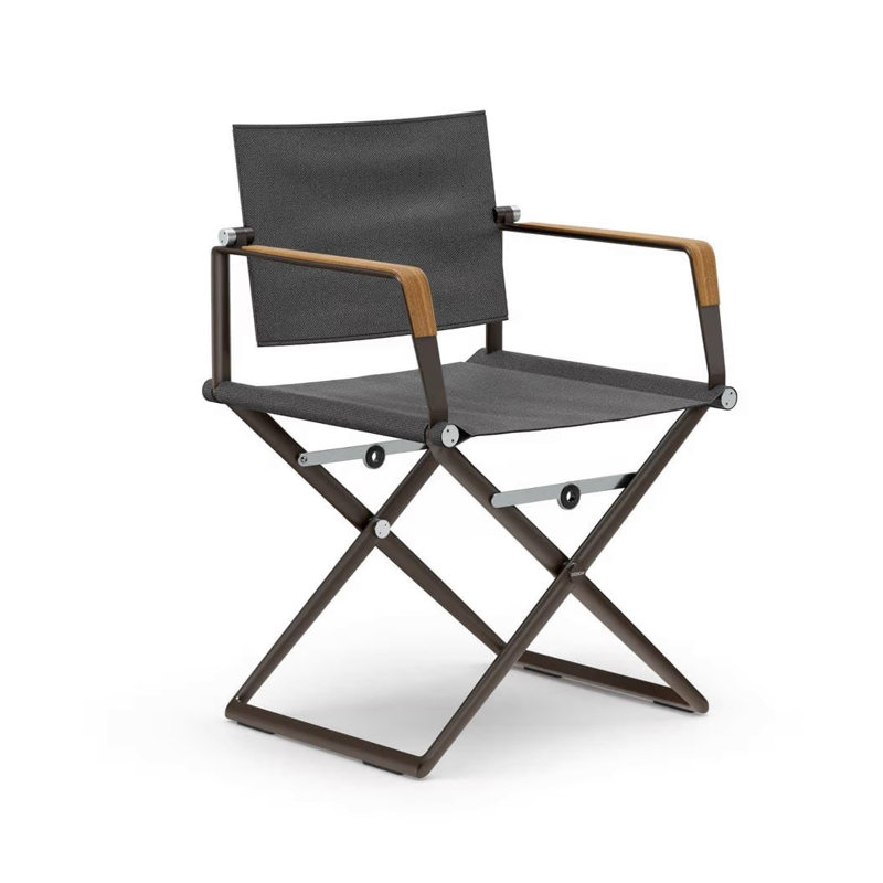 Seax Outdoor Dining Armchair, Sail Taupe, Black Pepper