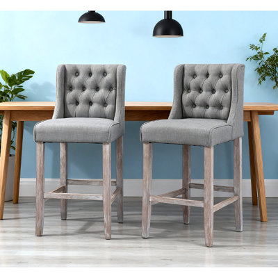 Tabourets de bar à hauteur de comptoir, chaise de salle à manger rembourrée sans accoudoirs à oreilles