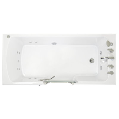 Laydown 32x72 Hydro Massage Walk-In-Bathtub Right Drain, 5 Piece Fast Fill Faucet
