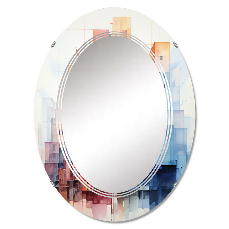 Wasat - Miroir mural moderne ovale, 36 po x 24 po
