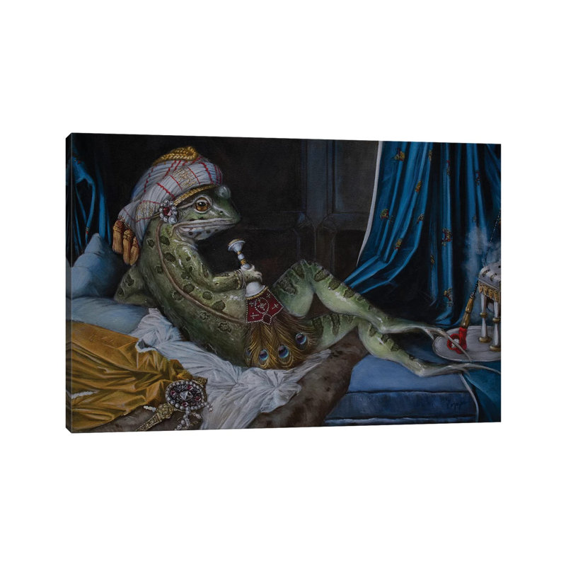Frog Odalisque - Print on Canvas, Wrapped Canvas, 20.32 cm H x 30.48 cm W