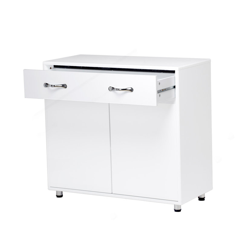 Two Door Side Table-White