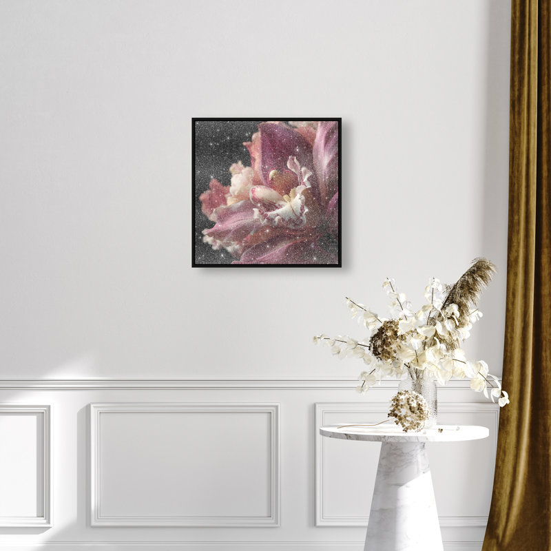 Velvet Labellum Print by Oliver Gal, 21"H x 21"W, Black Floater Frame