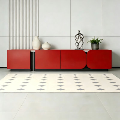 Simple and Fashionable Design Red TV Cabinet