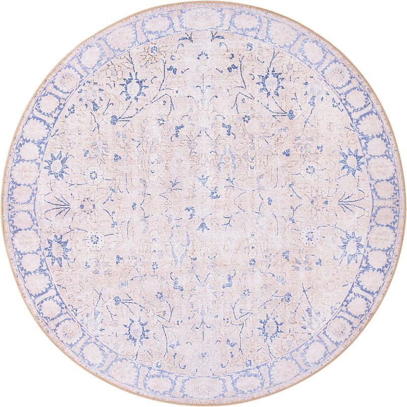 Sixtine Chenille Oriental Indoor Rug, Round 5'