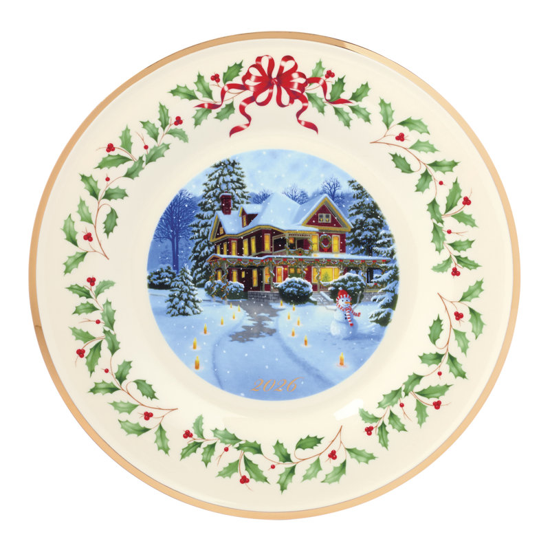 Assiette des fêtes Lenox 2026, maison victorienne