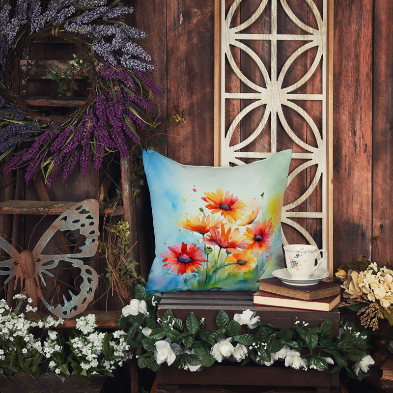 Coussin Gerbera, H 14 po x l 14 po