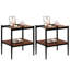 2 tables d'appoint rectangulaires en verre trempé - brun, pour intérieur, 48,5 cm x 40 cm x 53,7 cm, capacité de charge de 50 kg, 2 pièces, plateau moderne pour salon, 40 cm l x 48,5 cm l x 53,7 cm h, 50 kg