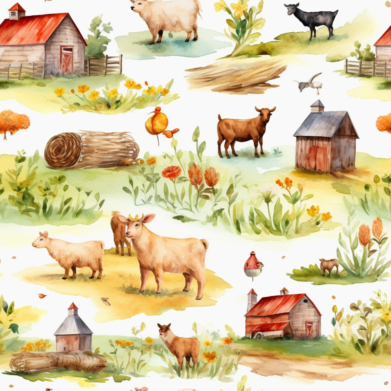 Farmhouse Shower Curtain -  animal Bathroom Decor, 73" H x 70" W