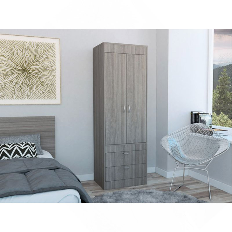Armoire 2 tiroirs gris clair