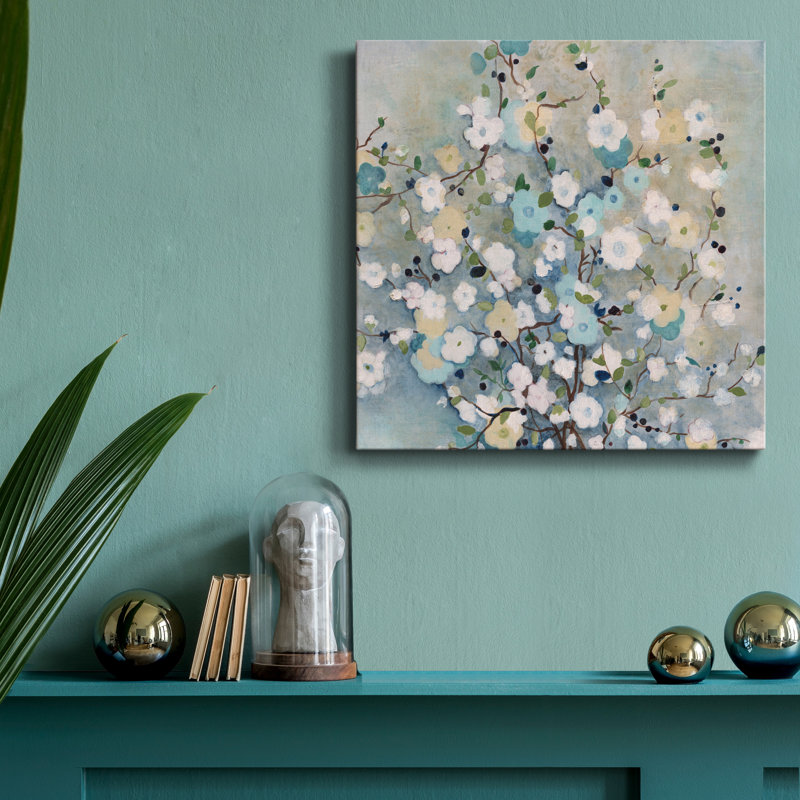 Été au lac - reproduction d'art sur toile tendue, H 10 po x l 10 po x P 1,5 po