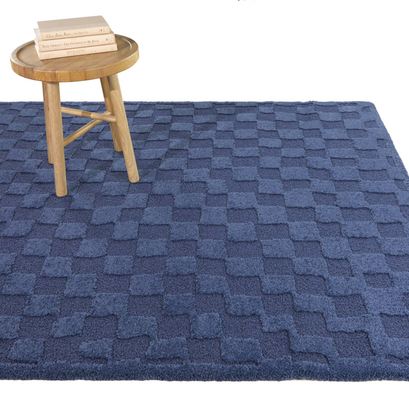 Tapis bleu tissé à la machine rectangulaire en polyester / polypropylène tissé à la machine Sharra