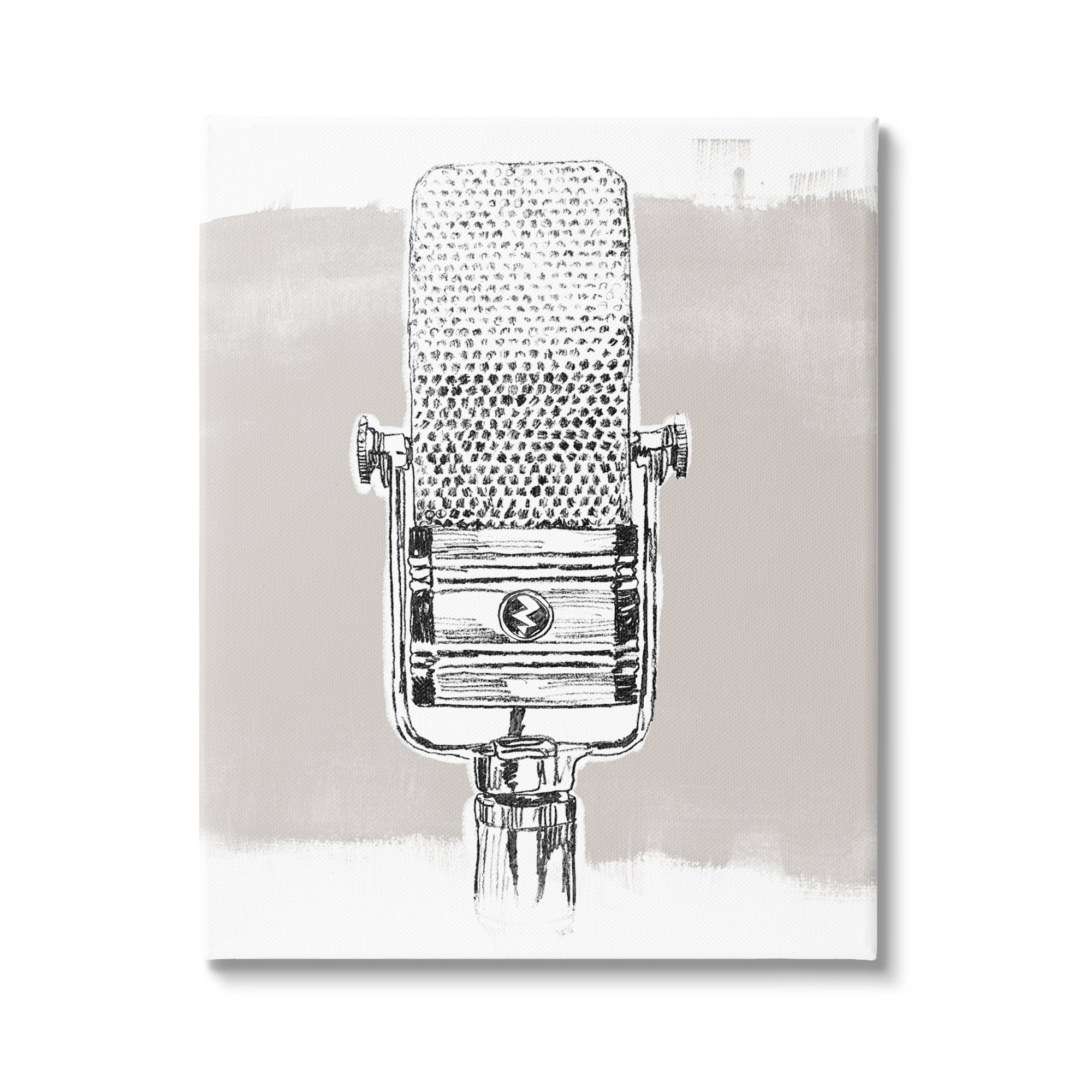 microphone drawing with pencil