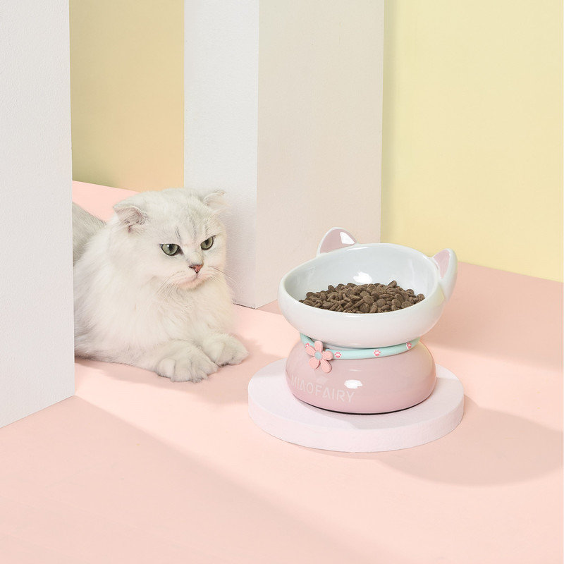 Bol pour chat en céramique Fairela, Rose