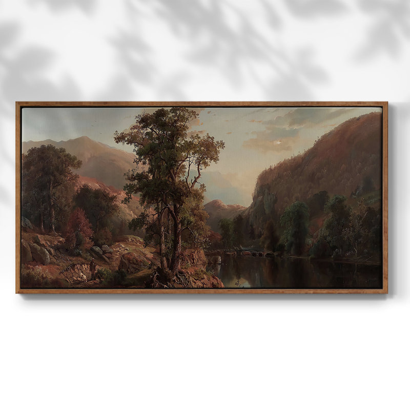 Série paysage - CDLXII - Toile tendue avec châssis tendue, prête à être accrochée, Noyer, H 17 po x l 33 po