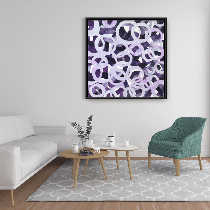 Abstrait cercles mauves - Toile encadrée pour la décoration intérieure