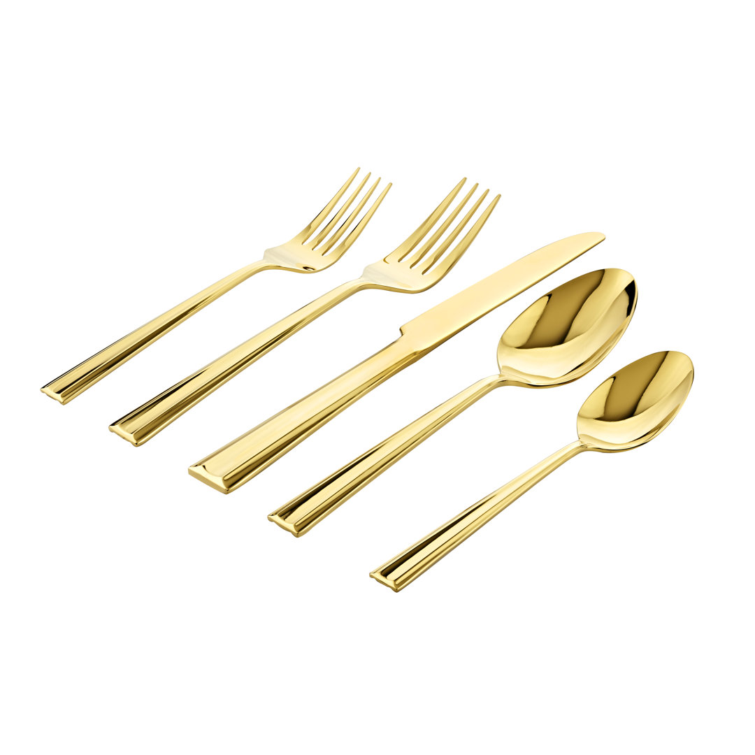 Bela Mirrored 18/0 Stainless Steel 20 Piece Flatware Set, Service For 4 Godinger Silver Art Co 