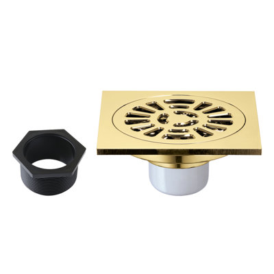 Kingston Brass Watercourse 4-Inch Square Brass Shower Drain