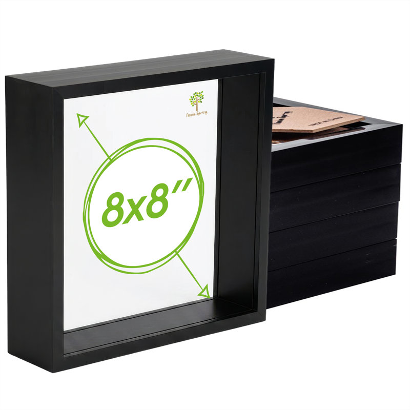 Nicola Spring - 3D Deep Box Photo Frames - Pack of 5, Black, 21cm H x 21cm W x 3cm D