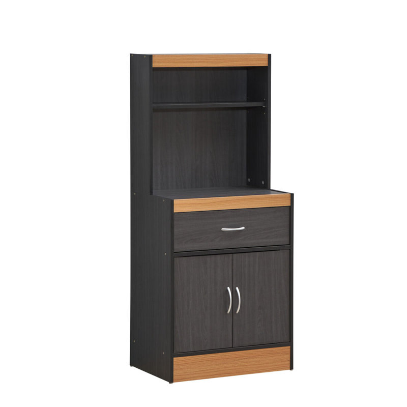 54" Kitchen Pantry, Black/Beech