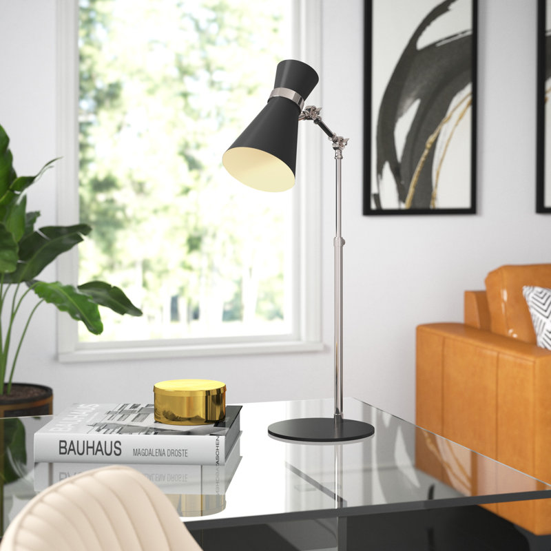 Lampe de bureau 25 po Odysseus, Nickel brossé