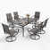 Alyah 6 - Person Metal Patio Dining Set with Rectangular Table