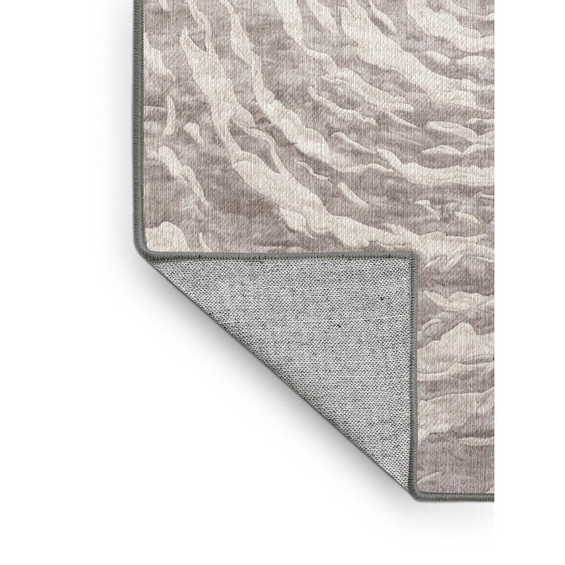 Machine Washable Gray Area Rug, Rectangle 2' x 3'