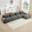 4-Seat L-Shaped Sofa With High-Resilience Sponge, Anti-Slip Design, And Extra-Wide Curved Armrests For Versatile Living Spaces-193283397-193283396
