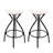 Modern Backless Bar Stools Set Of 2 Round Upholstered Counter Stools For Kitchen Island Velvet Dining Chairs-1091899255