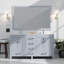 Meuble-lavabo double avec comptoir en quartz-863918365