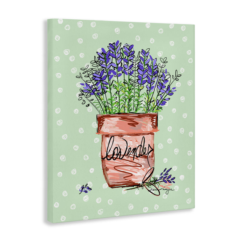 Lavande avec pot en toile, design par Susan Lugar, H 20 po x l 16 po