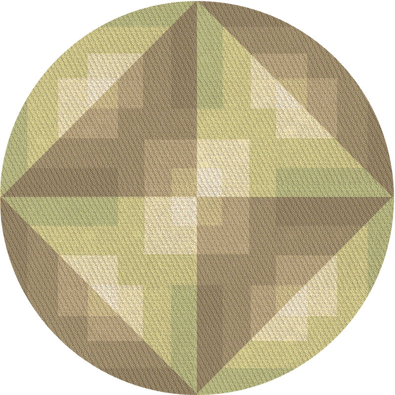 Tapis 100% à motif lavable à la machine 2989, Rond 4 pi