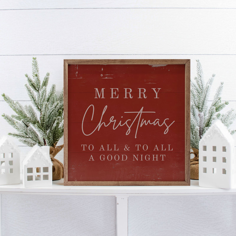 Merry Christmas To All Red, H 24 po x l 24 po