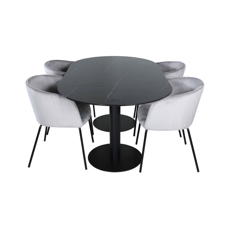 Pillan 4 - Person Dining Set, Grey