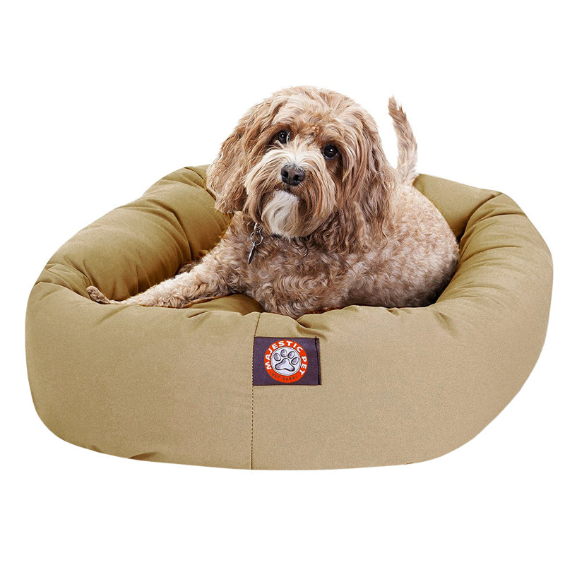 Oval Pet Bed, Khaki, Medium (23" W x 32" D x 7" H)