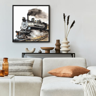 Impression de train à vapeur rétro sur toile