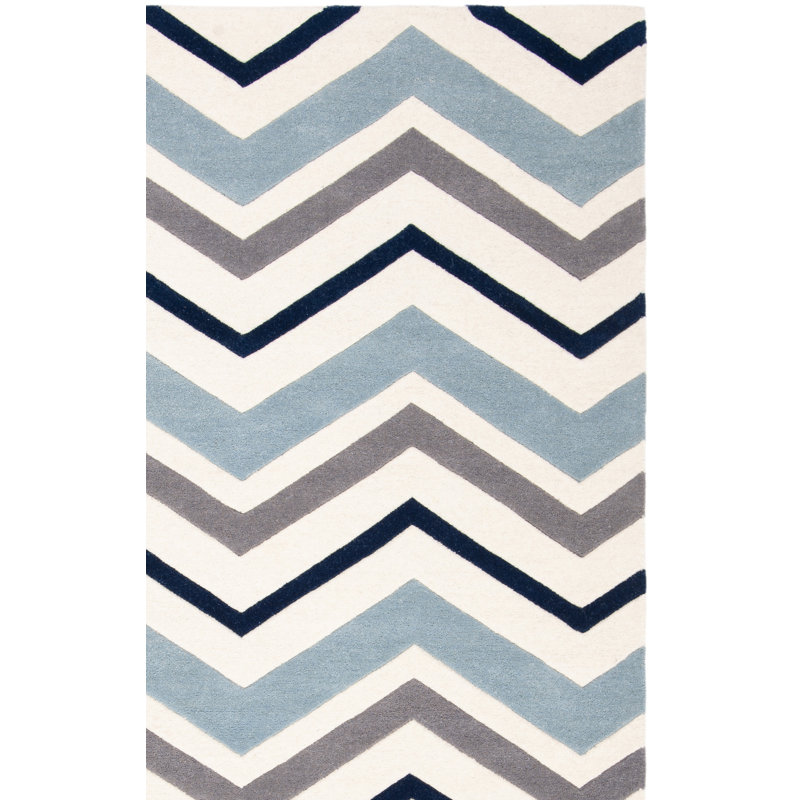 Teresita Hand Tufted Wool Chevron Rug, Rectangle 10' x 14'