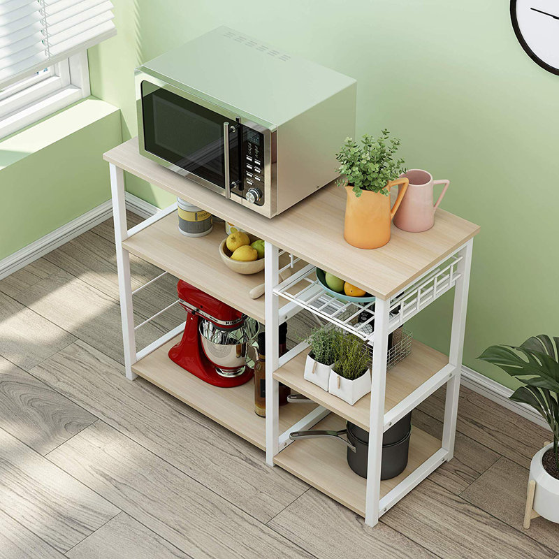 Kearse Kitchen Island, Oak Finish, White
