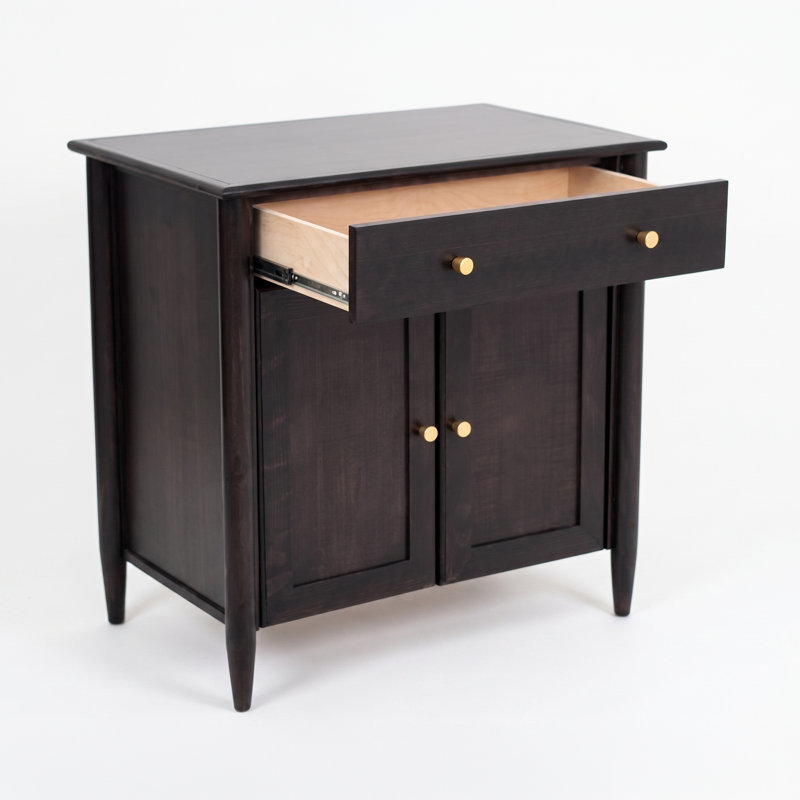 Armoire d'appoint en bois massif 32 po Vermont, Midnight Black