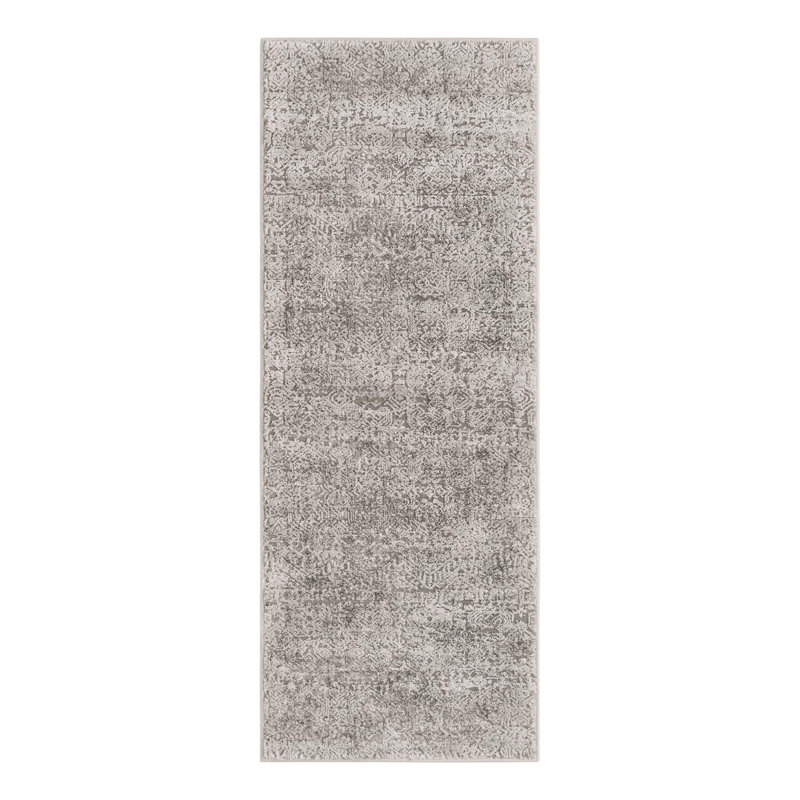 Kater Gray/White Area Rug, Runner 2' x 5'3"