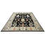 Tapis noir en laine noué à la main 8 pi 6 po x 11 pi 11 po Oushak