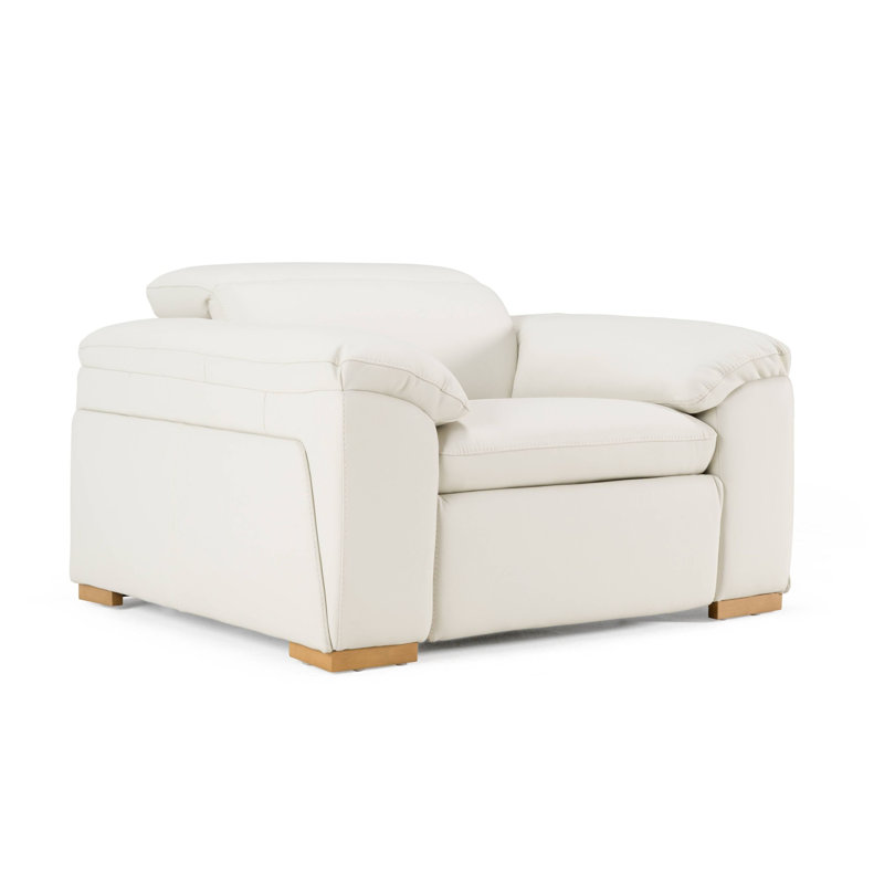 Gregory - Modern Off-white Leather Recliner Chair