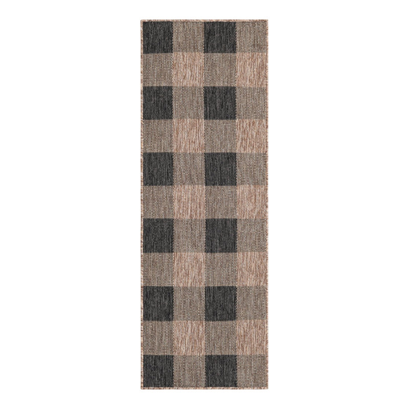 Talih Checkered Indoor / Outdoor Rug, Runner 2' x 6'1"