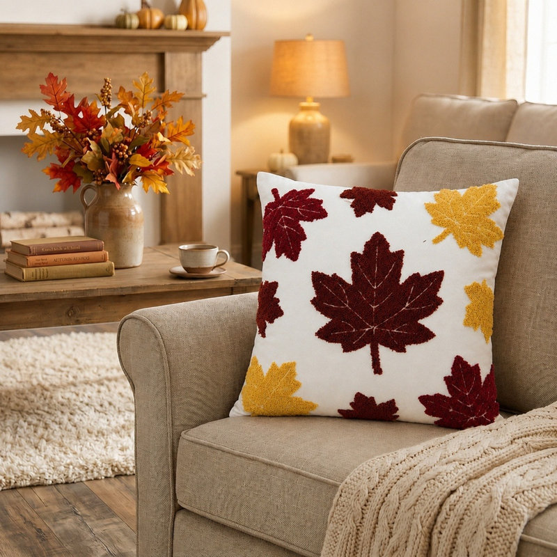 Housses de coussin 18 po x 18 po, Feuilles d'érable