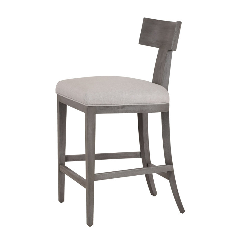 Chaise de comptoir Ysta, Gris/beige