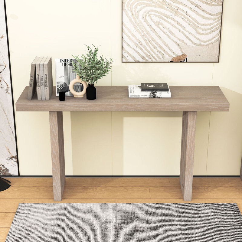 Console en placage de chêne, Naturel